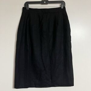 Vintage‎ Black 100% Wool Pencil Skirt Diversity Petite Size 14 Career Wear